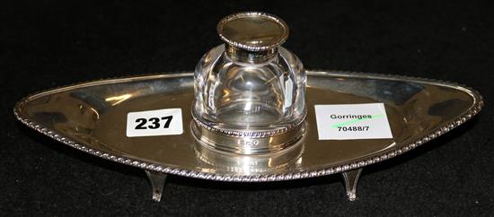 Edwardian silver inkstand